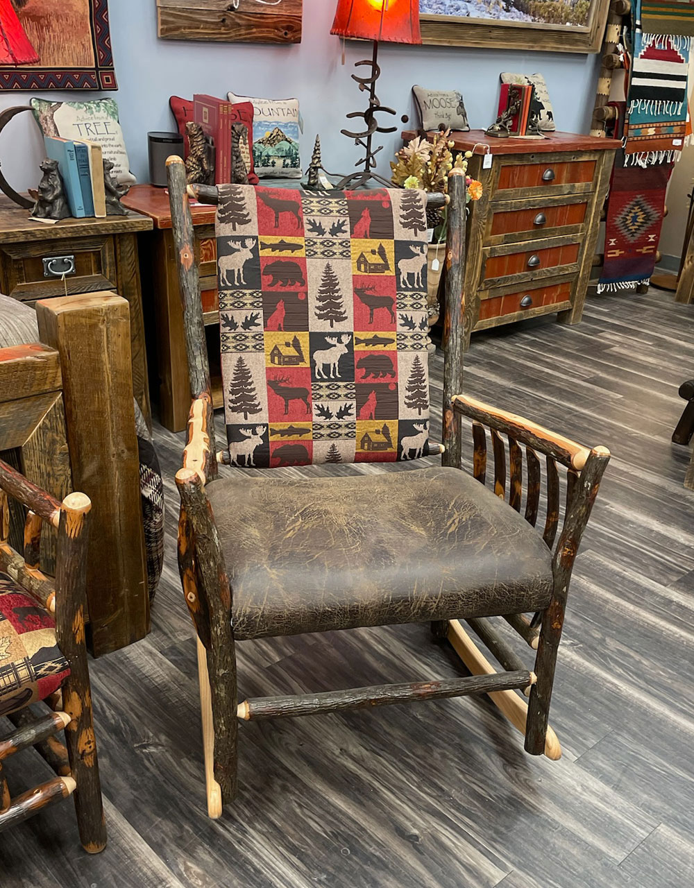 Hickory with Fabric Rocking Chair