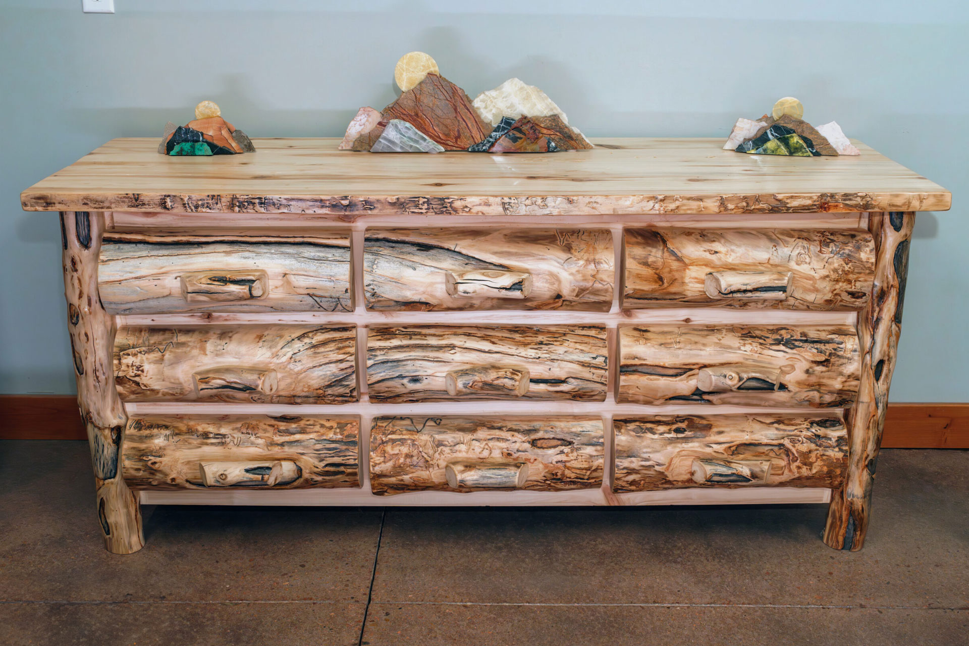 Aspen Half Log 9-Drawer Dresser